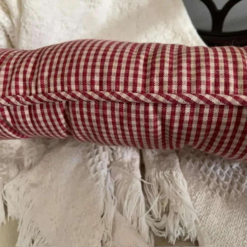 Waverly Red Gingham Lumbar Pillow Cottage Farmhouse Primitive Decor